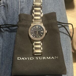 David Yurman Silver Watch with Dark Black dial